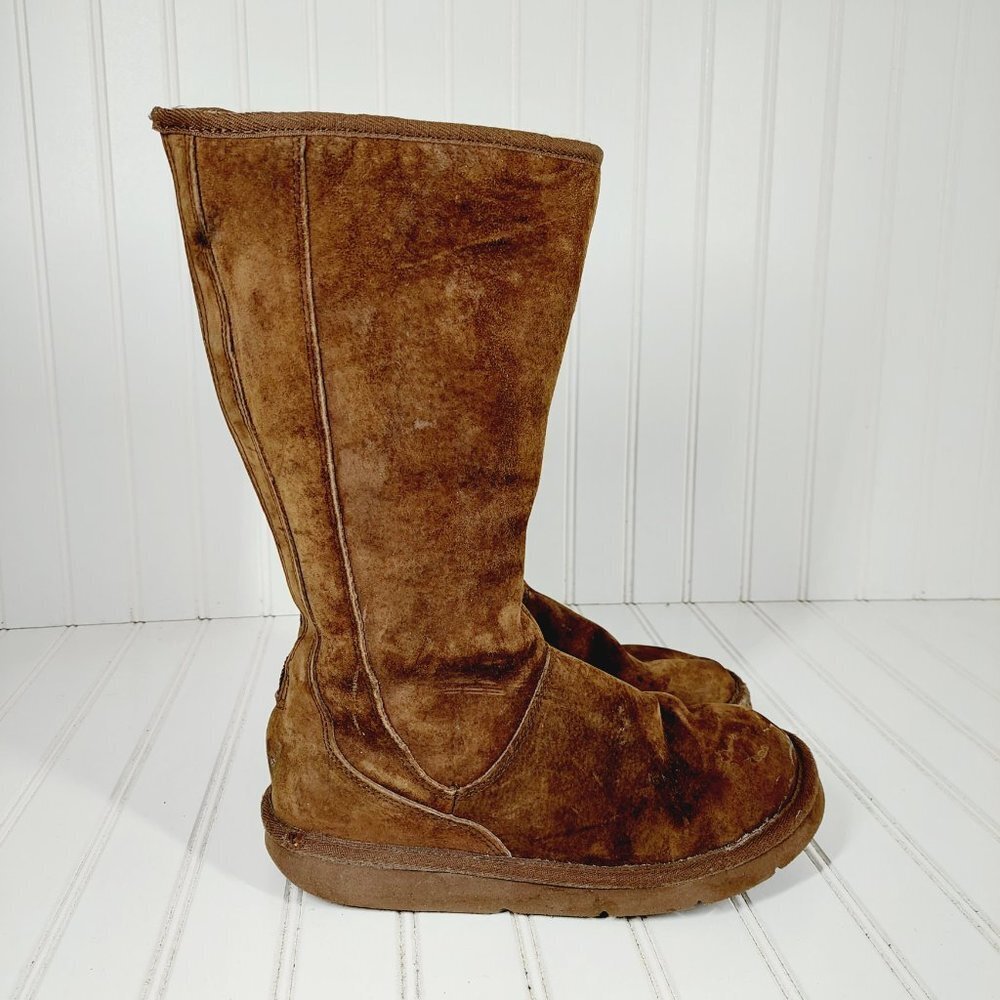 UGG Knightsbridge CHESTNUT Suede Leather Sheepskin BOOTS 5119 H694